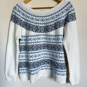 Vintage Draper’s & Damon’s Sparkly Fair Isle Sweater Winter Snowflakes FLAWED